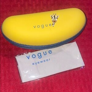 Vogue Bright Yellow Eyewear Case with Giraffe Motif